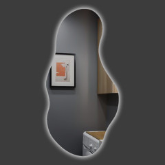 Oglinda figurata cu iluminare LED LM Lunar Mist 600×1200mm