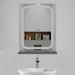 Oglinda cu iluminare LED si raft LM Ghostly Ray 500×600mm